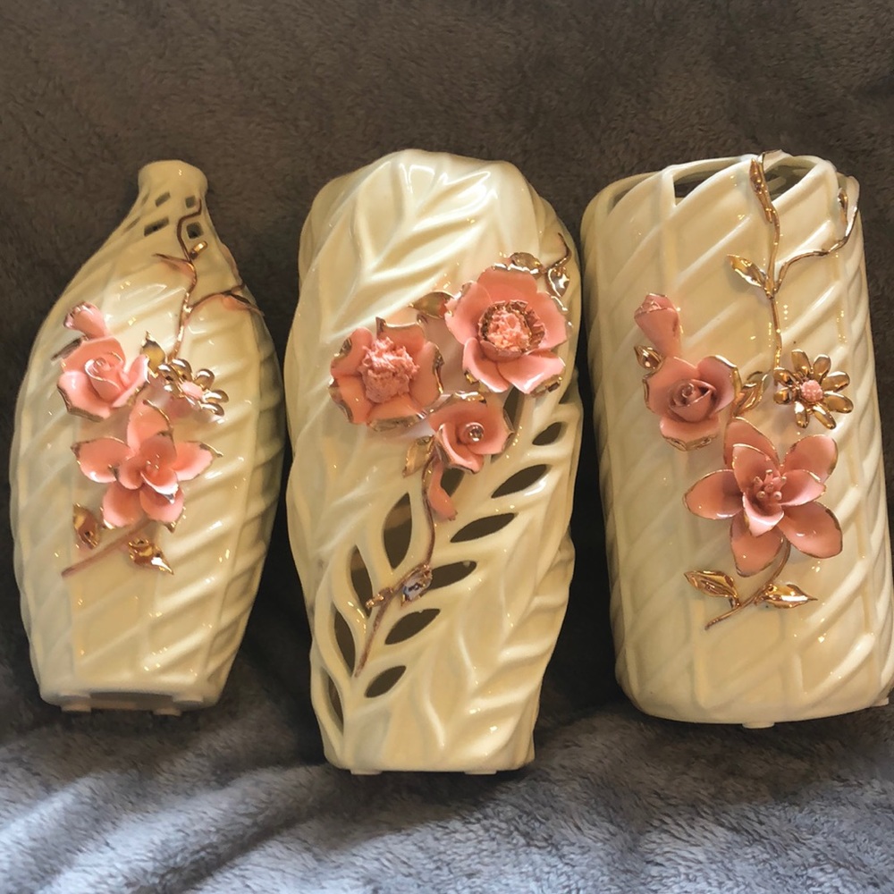 Three Fine Ceramic Vases NWOT